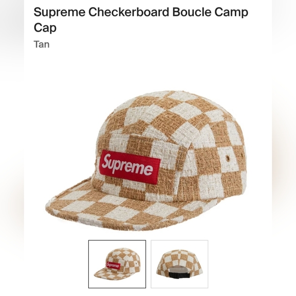 帽子 Supreme 19SS Checkerboard Camp Cap Supreme Checkerboard Camp Cap Black - SS18 - GB